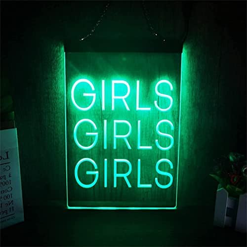 DVTEL Egyéni Lányok LED Neon felirat, USB Tompítása 3D Kijelző Neon Fények, a Lányok Fél Fali Dekoráció Night Lights,30x40cm Hotel,