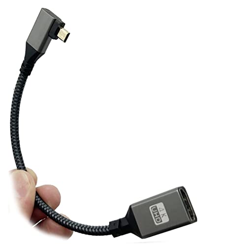 Seadream 4K Ferde Mikro HDMI-HDMI Kábel;8inch Fonott Nylon Balra Ferde Micro HDMI Male-HDMI Női-Kábel (Type a D Típusú) Támogatja a 4K/60Hz