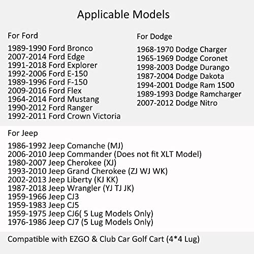 Besnor 1/2-20 Kerék csavarokat a Dodge Ford Jeep & Golf Cart(EZGO Klub Autó), zártvégű, Dudor Makk 60 Fokos Kúpos Ülés,