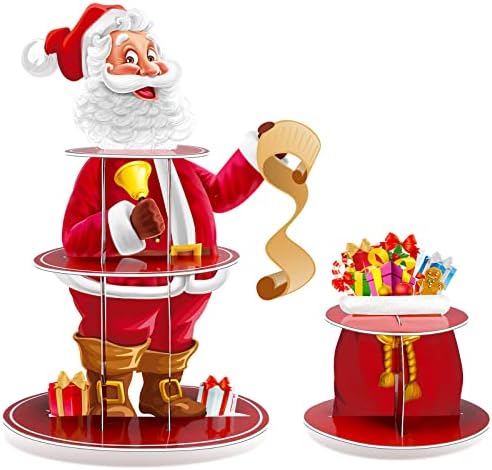 Kritkin Boldog Karácsonyi Cupcake Állvány 3 Tier Karácsonyi Ünnepi Buli Cupcake Toplisták Karácsonyi Torta Állvány Desszert Torony tartó