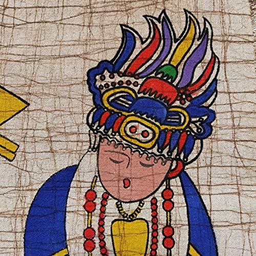 Kínai Batik Népek Törzsi Művészet Festmény 16.9 x 18.8 Falra Haza Szoba Dekoráció 539