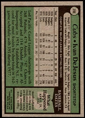 1979 Topps 398 Ivan DeJesus Chicago Cubs (Baseball Kártya) NM Cubs