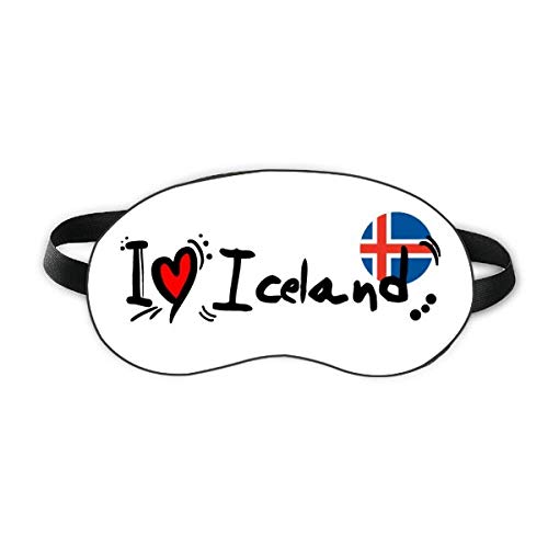 Imádom, Izland A Szó Zászló Szerelmes Szív Illusztráció Aludni Szem Pajzs Puha Este Kendőt Árnyékba Borító