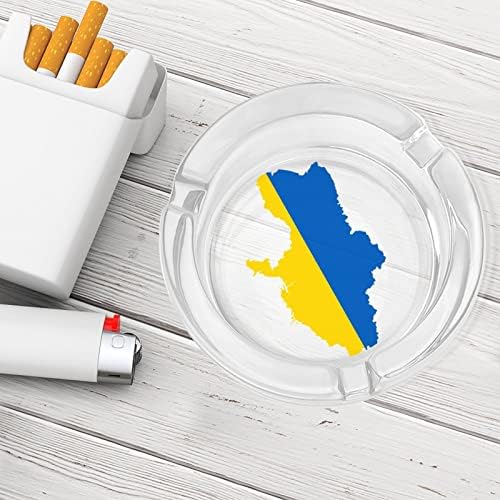 Ukrajna Zászló Térkép Dohányzás Hamutartó Üveg Cigaretta, Szivar Hamutartó Egyéni Dohányos Jogosult Kör Esetében