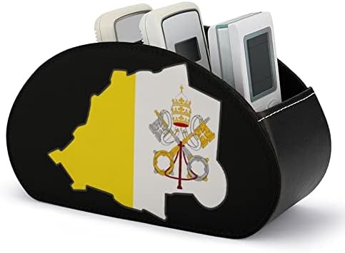 Vatikán Zászló Térkép Távirányító Tároló Doboz PU Multi-funkciós TV Távirányító Birtokosai Szervező Doboz 5 Rekeszes