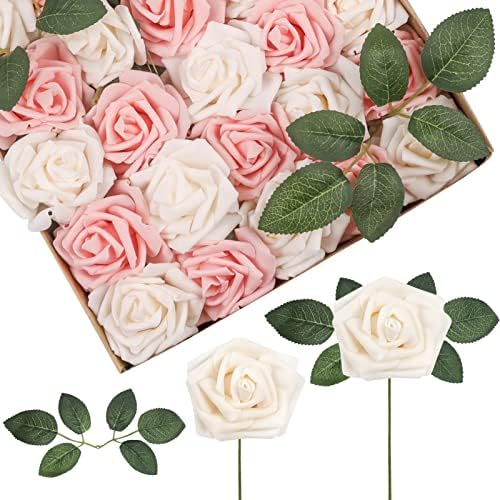 Meiliy 25pcs művirágok Tömeges Rose Levelek Zöld Hamis Rózsa Virág DIY Esküvői Csokrok Asztaldíszek Parti Dekoráció virágdísz Táblázatok