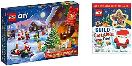 LEGO City 60352 Adventi Naptár 2022 Plusz Bónusz Ünnep a Karácsony 100 Matrica Tevékenység Könyv & Santa minifigura Ajándék Szett