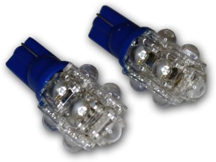 Tuningpros LEDX2-T10-B9 T10 Ék LED Izzók, 9 Fluxus Kék 4-pc-be