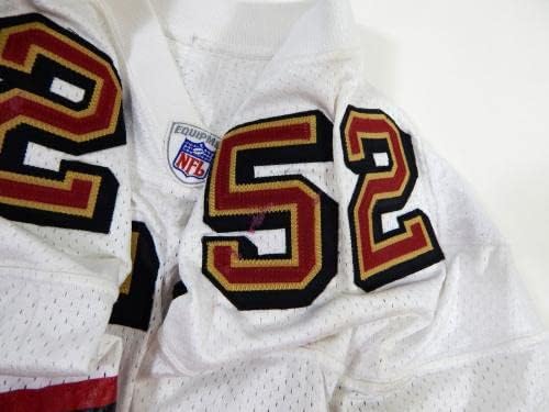 2002-ben a San Francisco 49ers Terry Killens 52 Játék Használt Fehér Jersey 46 DP29217 - Aláíratlan NFL Játék Használt Mezek
