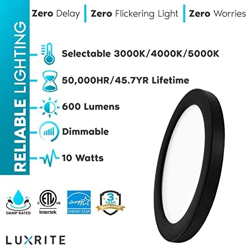 LUXRITE 5 Hüvelykes LED süllyeszthető Mennyezeti Lámpa Lámpatest, 10W, 3 Szín Választható 3000K | 4000K | 5000K, 600 Lumen,