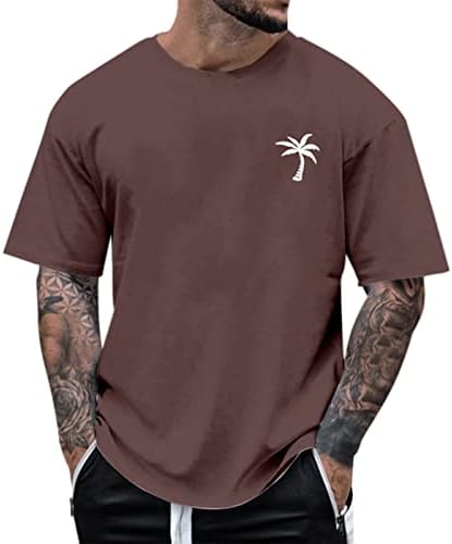 XXBR Férfi Rövid Ujjú T-shirt Nyári Hawaii Fa Nyomtatás Crew Neck Tee Maximum Atlétikai Sport Alkalmi Strand Póló