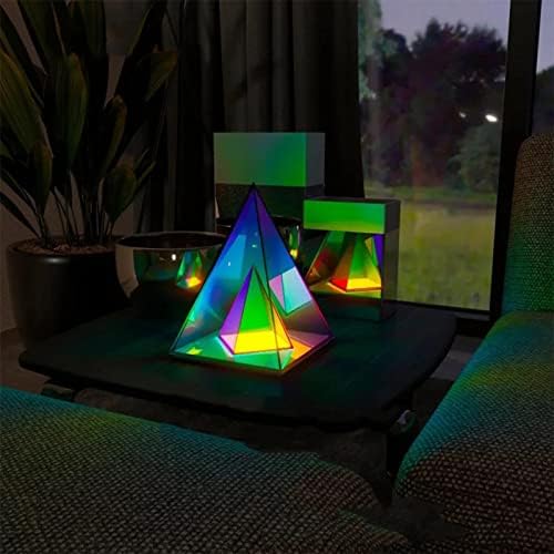 Modern RGB Akril Díszítő Fény Háromszög alakú Piramis Bűvös Kocka Asztal Fény Visszaverő Környezeti Fény, Nappali, Party,