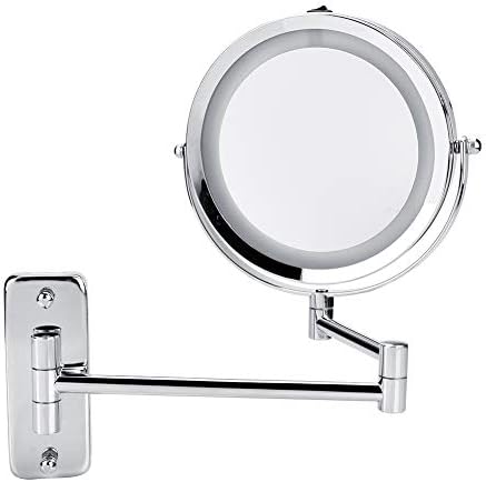 ZRQYHN LED Fali tartó Smink Tükör 360 Fokos Forgatás, Forgatható Világító Tükör, Fürdőszoba Hálószoba