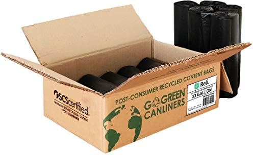 Reli. EcoStrong 33 Literes szemeteszsák | 150 Gróf Ömlesztett | Fekete | Környezetbarát | Készült Újrahasznosított Anyag