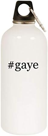 Molandra Termékek gaye - 20oz Hashtag Rozsdamentes Acél, Fehér Üveg Vizet a Karabiner, Fehér