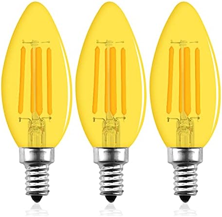 Szabályozható E12 LED Gyertyatartót Sárga Izzószálas villanykörte, Lustaled C35 LED-Végtelen szálból készült Gyertya Izzó Színes E12