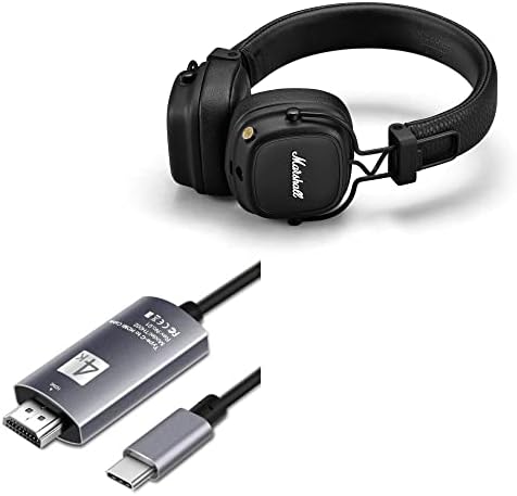 BoxWave Kábel Kompatibilis a Marshall Major IV - SmartDisplay Kábel - USB-C-Típusú HDMI - (6 ft), USB C/HDMI Kábel Marshall Major IV - Jet