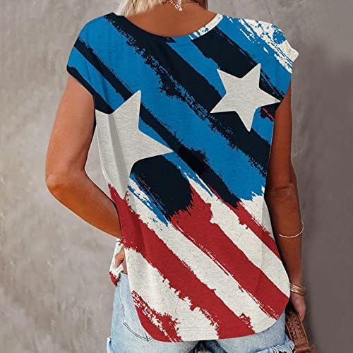 Hazafias Pólók Női Amerikai Zászlós Póló Csepp Váll Nyári szünet Maximum 2023 AMERIKAI Függetlenség Napja Blúz