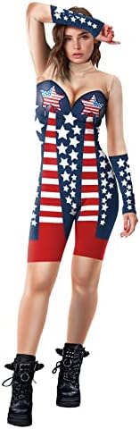 Július 4-én Magas Derekú Nadrágot a Nők USA Zászló Jóga Futó Leggings Ultra Puha Ecsettel Rugalmas Atlétikai Sport Nadrág