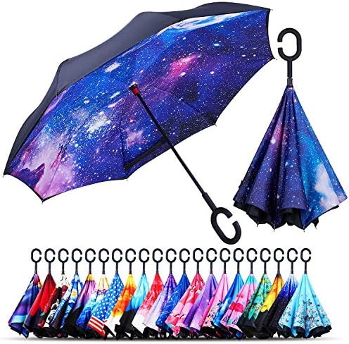 owen kyne Szélálló Dupla Réteg Összecsukható Fordított Esernyő, Egyéni Állvány Fejjel lefelé Eső Védelem Autó Fordított napernyőkkel, a C-alakú