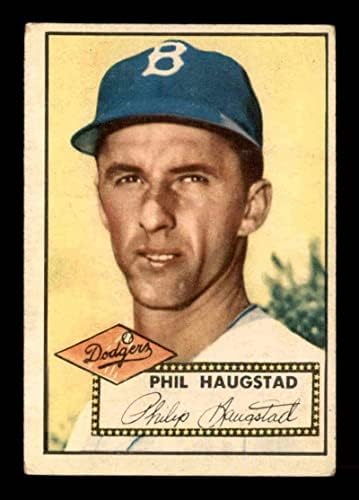 198 Phil Haugstad - 1952 Topps Baseball Kártyák (Csillag) Osztályozott VGEX - Baseball Asztalon Dedikált Vintage Kártyák