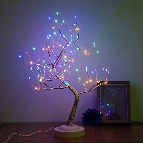 Led Asztali Bonsai Fa Fény, 20 Hüvelykes LED-es rézdrótot a Karácsony Éjszakai Fény, Akkumulátor/USB Működtetett, 6h Időzítő Állítható