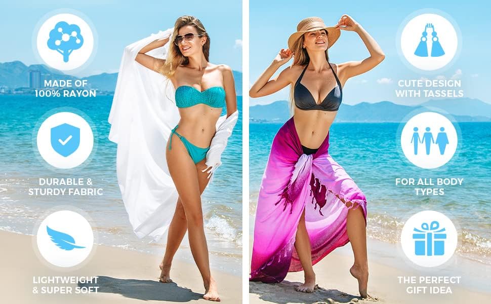 CHAINUPON Női Strand Pareos Szarongot Puszta Hosszú Swimsuit Up Bikini Wrap Szoknya