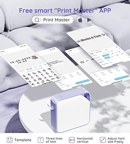 Vixic Címke Döntéshozók D1600 címkéző Gép, Mini Bluetooth Címke Nyomtató, Több Betűtípus, Ikonok, Kompatibilis az iOS Android