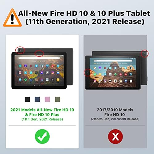 MoKo Esetben + 3 Csomag Anti Blue Screen Protector Illik az Új Kindle Fire HD 10 & 10 Plus Tabletta (11 Generációs, 2021 Kiadás)