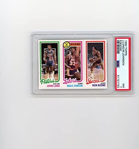 1980 Topps Kosárlabda PSA 7++ Magic Johnson Újonc Hosszú/Boone Csak Osztályozott Blézer - Kosárlabda Asztalon Kezdő Lapot