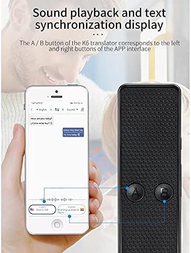 FZZDP Új K6 Hordozható Fordító Smart Hang Fordító Valós Időben Támogatás Fordítása Multi-Nyelv Felvétel Fordítás (Szín : D)