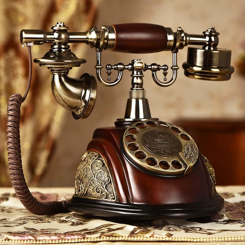 Rotary Telefonvonal Nappali Dekoráció Klasszikus Asztal Telefon Office Home Vezetékes Amerikai Stílus Retro Európai (Szín : Mahagóni,