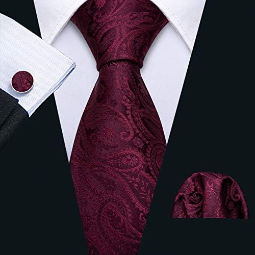 YOHOWA Férfi Esküvői Nyakkendő Meghatározott Paisley Nyakkendőt a Zsebkendőt, Mandzsettagombot Selyem Hivatalos Üzleti