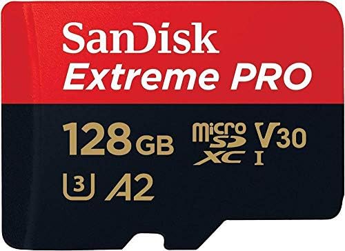 128GB SanDisk Micro SDXC Memory Card Extreme Pro Működik Insta360 Egy R Egy R 1-es Kiadás Akció Kamera (SDSQXCY-128G-GN6MA) Csomag