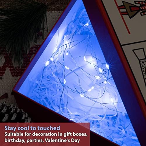 HXWEIYE 6 Pack LED tündérfény elemes, 7 láb 20LED Kék Mini Tündér String Fények Befőttesüvegben Fények, Vízálló Firefly Csillagos