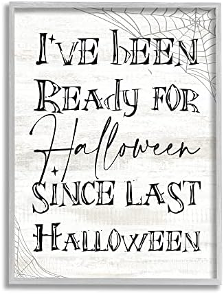 Stupell Iparágak Készen Halloween Kísérteties Tipográfia Pókháló Keretes Wall Art, Design By Daphne Polselli