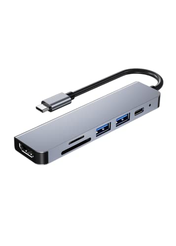 USB-C Hub MacBook Pro XPS Több C-Típusú Eszközök, 6 1 C-Típusú USB*2+SD+TF+PD+HD Erőátviteli C Típusú Töltő Port