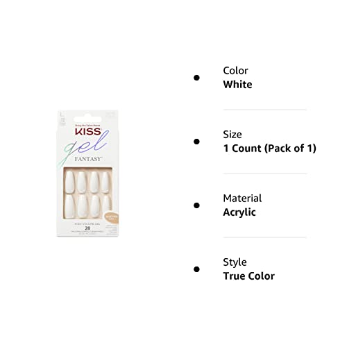 KISS Gél Fantasy Kollekció Faragott Hamis Nails Manikűr Készlet, True Color', a körömreszelő, Köröm Ragasztó & 28 Ragasztó-A Körmök