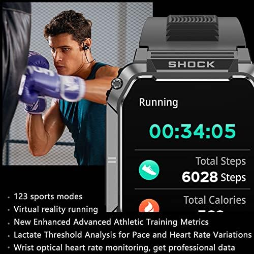 HEXADRC 1.95 Katonai Okos Órák, IP68 Vízálló Smart Óra Bluetooth Hívás 123 Sport Mód Fitness Tracker Nézni Taktikai Smartwatch iPhone
