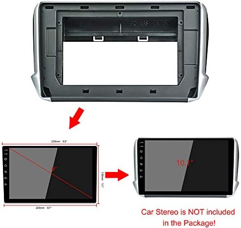 10.1 inch autórádió Fascia Keret Peugeot 2008 2015-2018 DVD-GPS Navi Játékos Panel Dash Kit Telepítés Sztereó Keret Trim Előlap