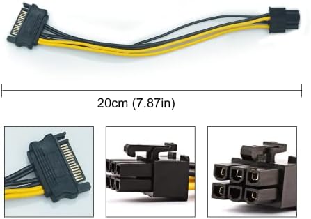PCIE Kelő 1X, hogy 16X LED Grafikus Kártya Kiterjesztése GPU-Kelők Bányászati Powered PCI-E Kábel - 6PIN SATA tápkábel, 4 Szilárd