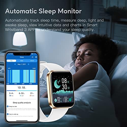 ASWEE Smart Óra Fitness Tracker 24/7 pulzusszám, a Vér Oxigén Vérnyomás Aludni Monitor, 1.7 Teljes érintőképernyő 5 ATM Vízálló Smartwatch,