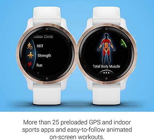 Garmin Venu 2S, Kisebb Méretű GPS Smartwatch Fejlett Egészségügyi Ellenőrzés, valamint Fitness Funkciók, Rózsa Arany Keret Fehér Ügyet