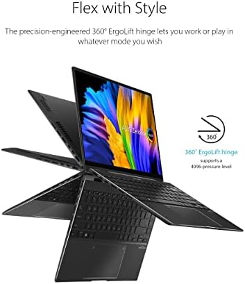 Az ASUS Zenbook 14 Flip OLED Ultra Slim Laptop, 14 4K 16:10 OLED Touch Kijelző, AMD Ryzen 7 6800H CPU, 16 GB RAM, 1 tb-os SSD-t, NumberPad,
