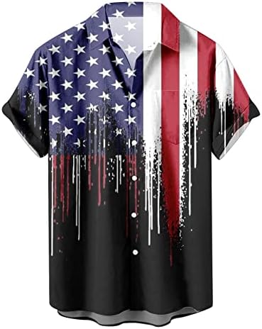 Nyári Férfi Ing, Alkalmi Elegáns Férfi Amerikai Zászló Hazafias Ingek Férfiak 4 július Férfi Rövid póló