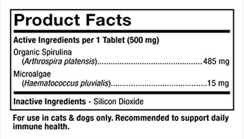 Dr. Mercola, SpiruGreen, a Kutyák, Macskák (180 Tabletta), Bio Spirulina pedig Mikroalgákra,Bio Spirulina, a Nem GMO -, Szója-Mentes, Glutén