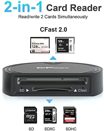 CFast kártyaolvasó, USB 3.0-USB-C CFast 2.0 kártyaolvasó Adapter a 10 gbps Sebességű USB-C-A/C Kábel, Kompatibilis a SanDisk, Lexar, Transcend,