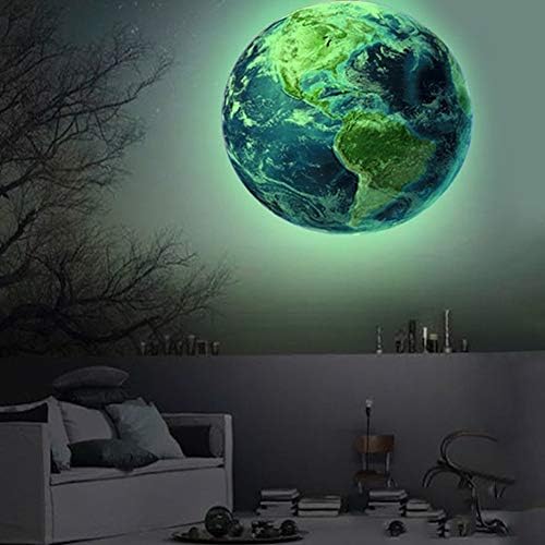Világít A Sötétben Világító Föld Wall Art Matrica, Matrica Gyerekek Hálószoba Decor 20cm x 20cm Kényelmes, Környezetbarát Hasznos