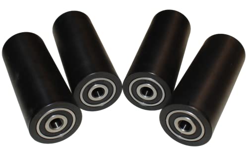 4 Db Fekete Poliamid Nylon Görgők 40 mm átmérőjű, 100 mm széles 10 mm csapágy Pontosan Megmunkált az EU-ban(40-100-10 - Fekete)