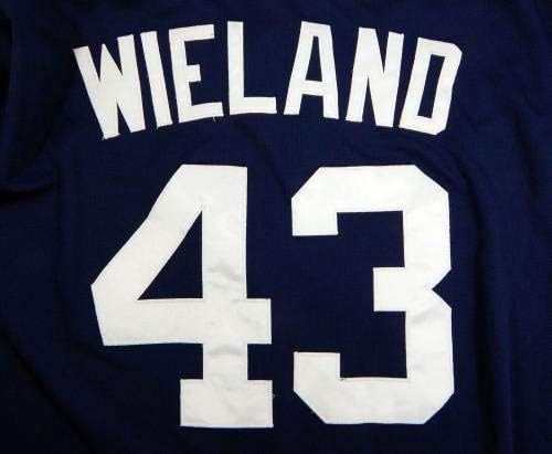2014-ben a San Diego Padres Joe Wieland 43 Játék Kiadott Haditengerészet Jersey JC Patch - Játék Használt MLB Mezek